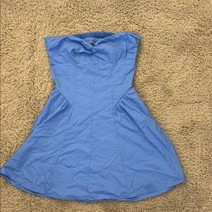 Mini Blue Strapless Dress, Perfect for events and game days